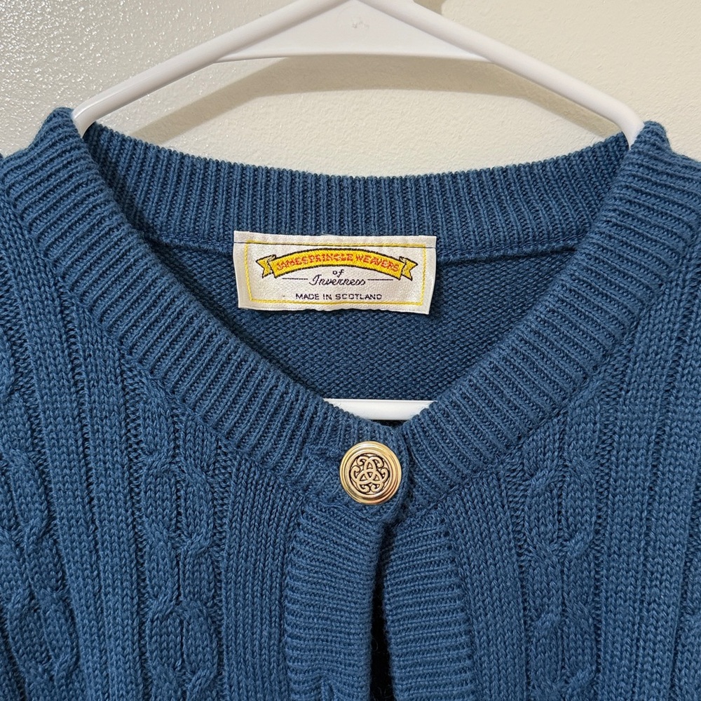 Classic Blue Cable Knit Sweater